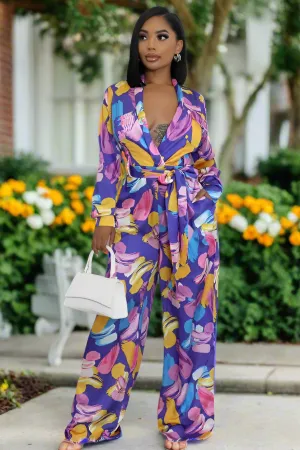 ✨ Chic Belted Wide-Leg Jumpsuit – Elegant V-Neck Long Sleeve One-Piece Outfit ✨