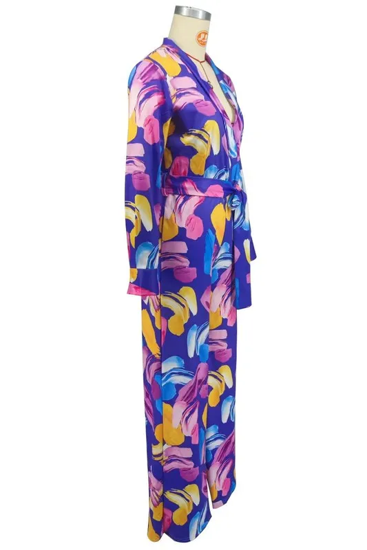 ✨ Chic Belted Wide-Leg Jumpsuit – Elegant V-Neck Long Sleeve One-Piece Outfit ✨