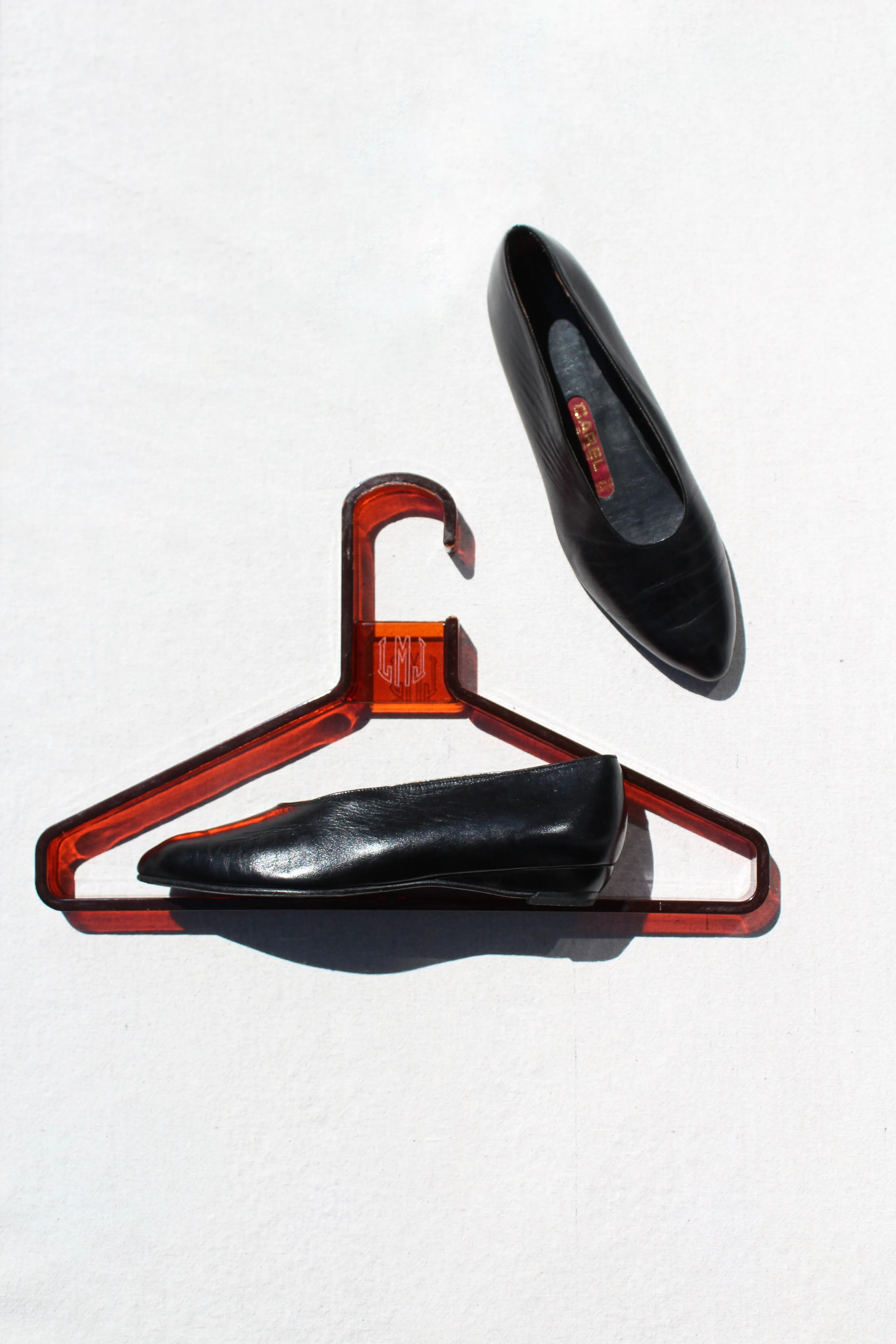 1980's CAREL black leather flats | VINTAGE