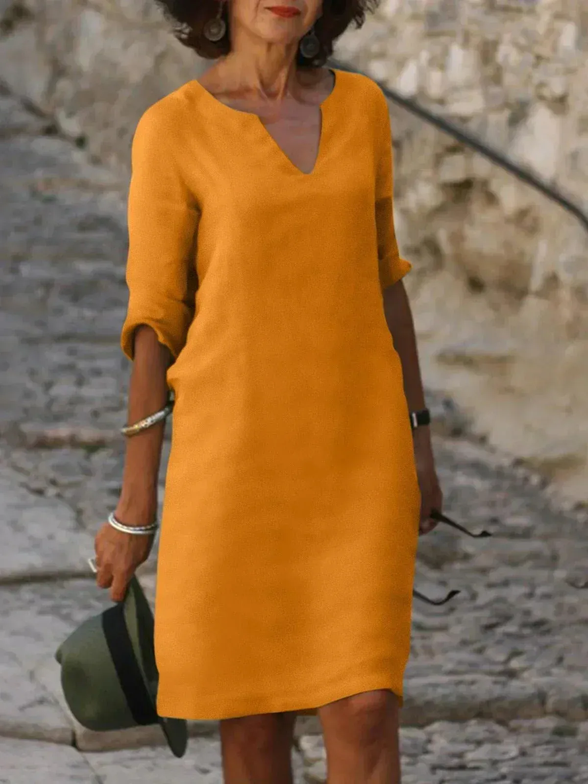Anne  Elegant V-Neck Dress