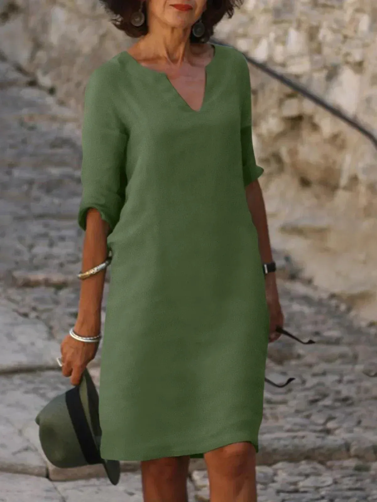 Anne  Elegant V-Neck Dress