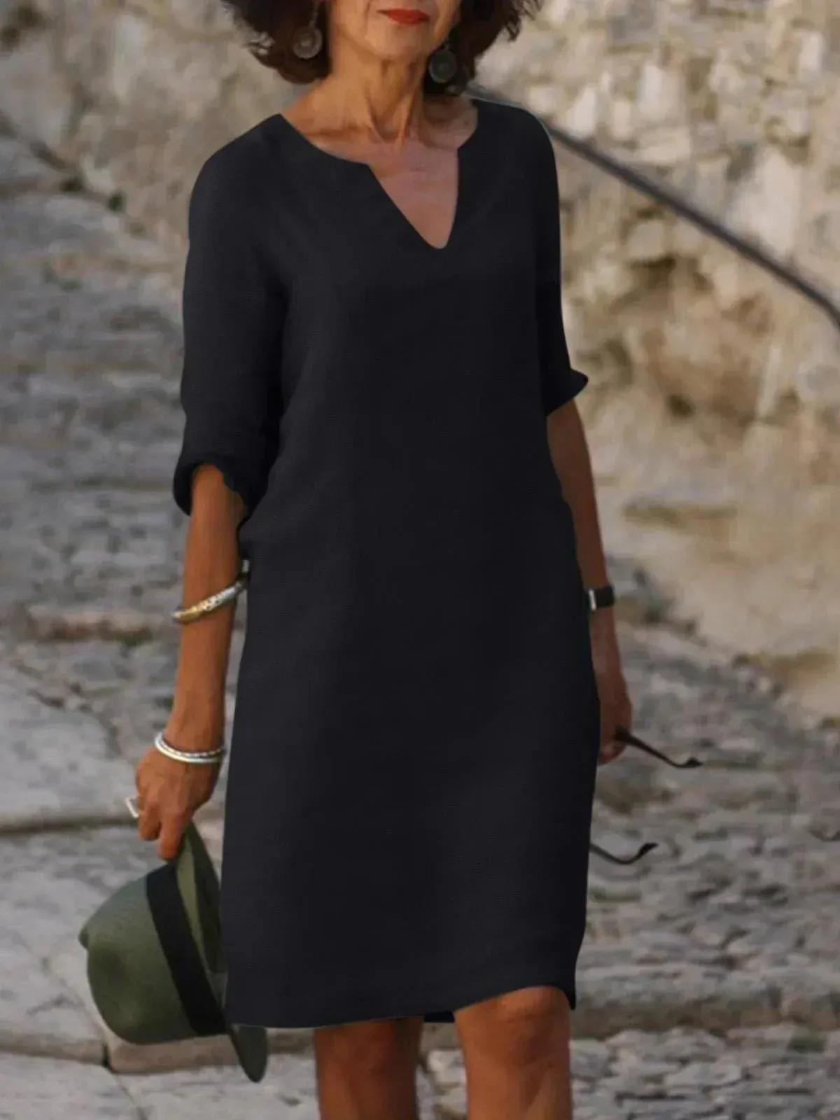 Anne  Elegant V-Neck Dress