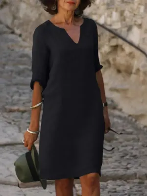 Anne  Elegant V-Neck Dress