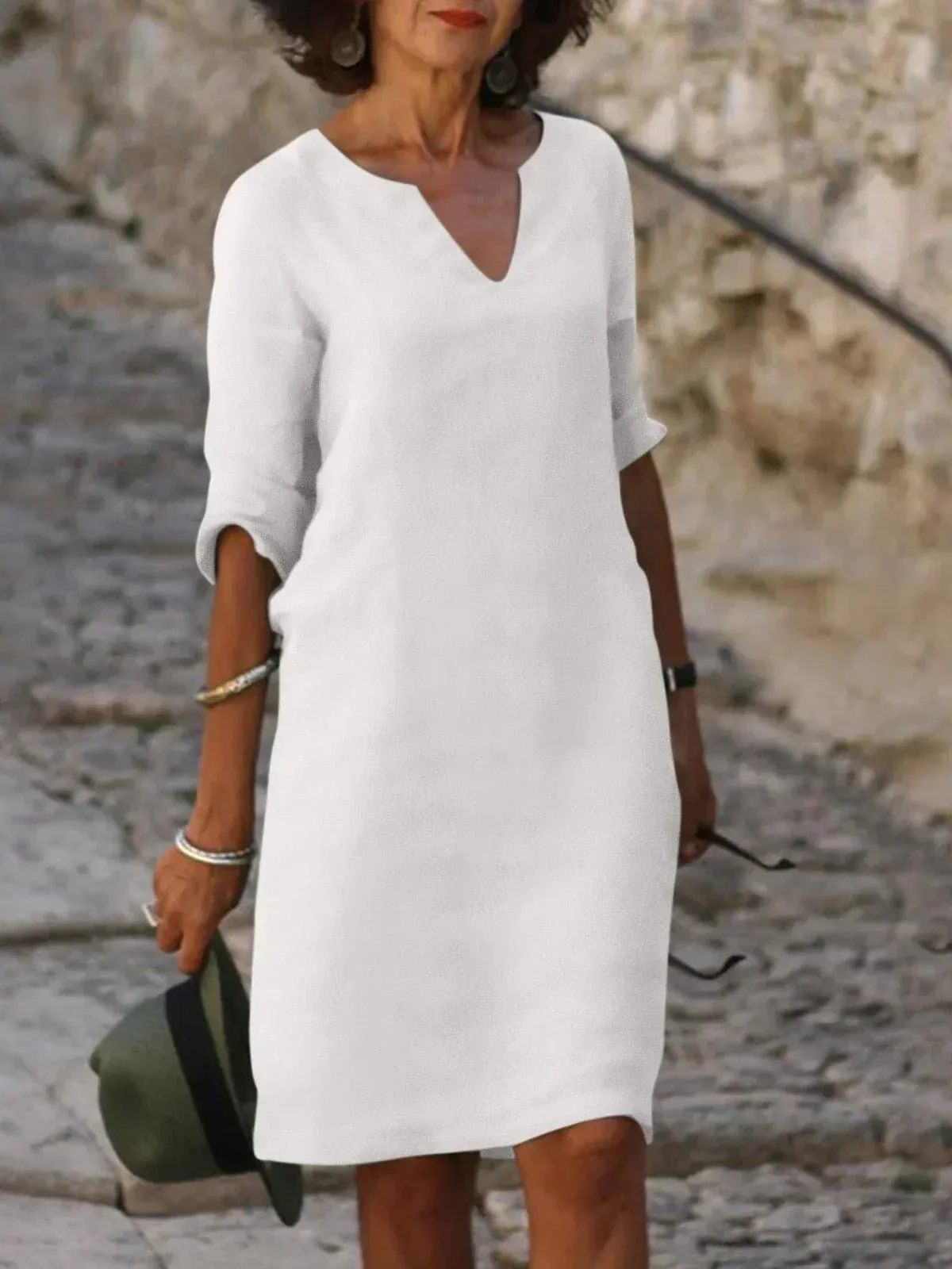 Anne  Elegant V-Neck Dress