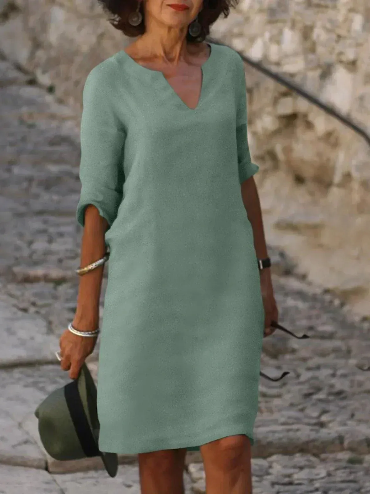 Anne  Elegant V-Neck Dress