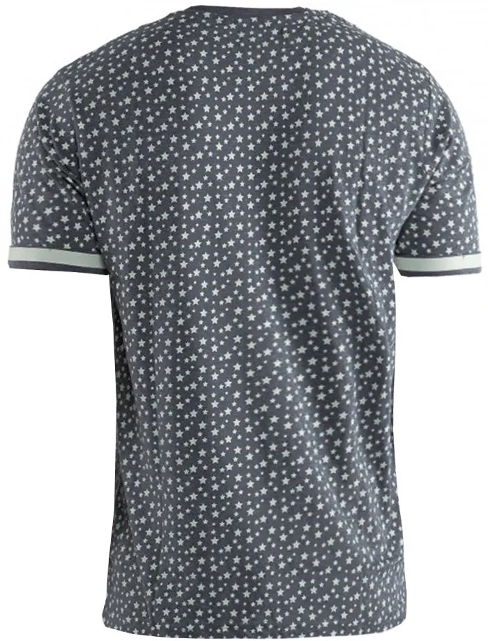 Ara Stars & Stripe Print Crew Neck  T-Shirt in Denim Blue Marl