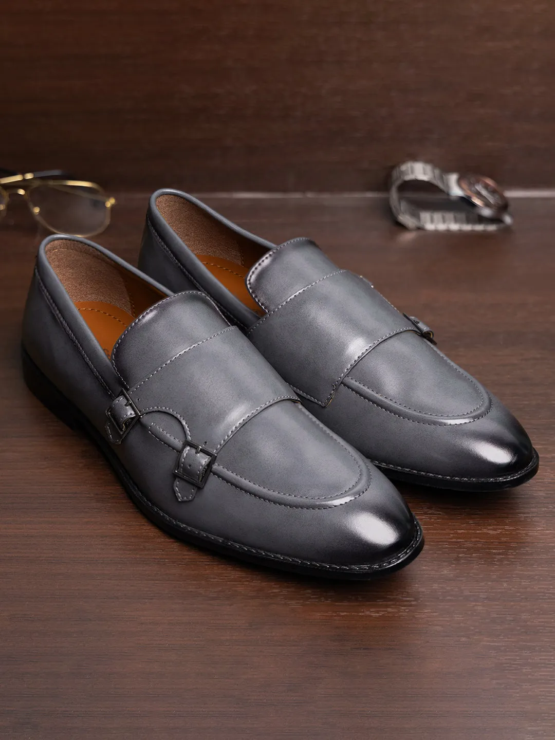 Ash Grey Handcrafted Slipon Style Comfortable Monks