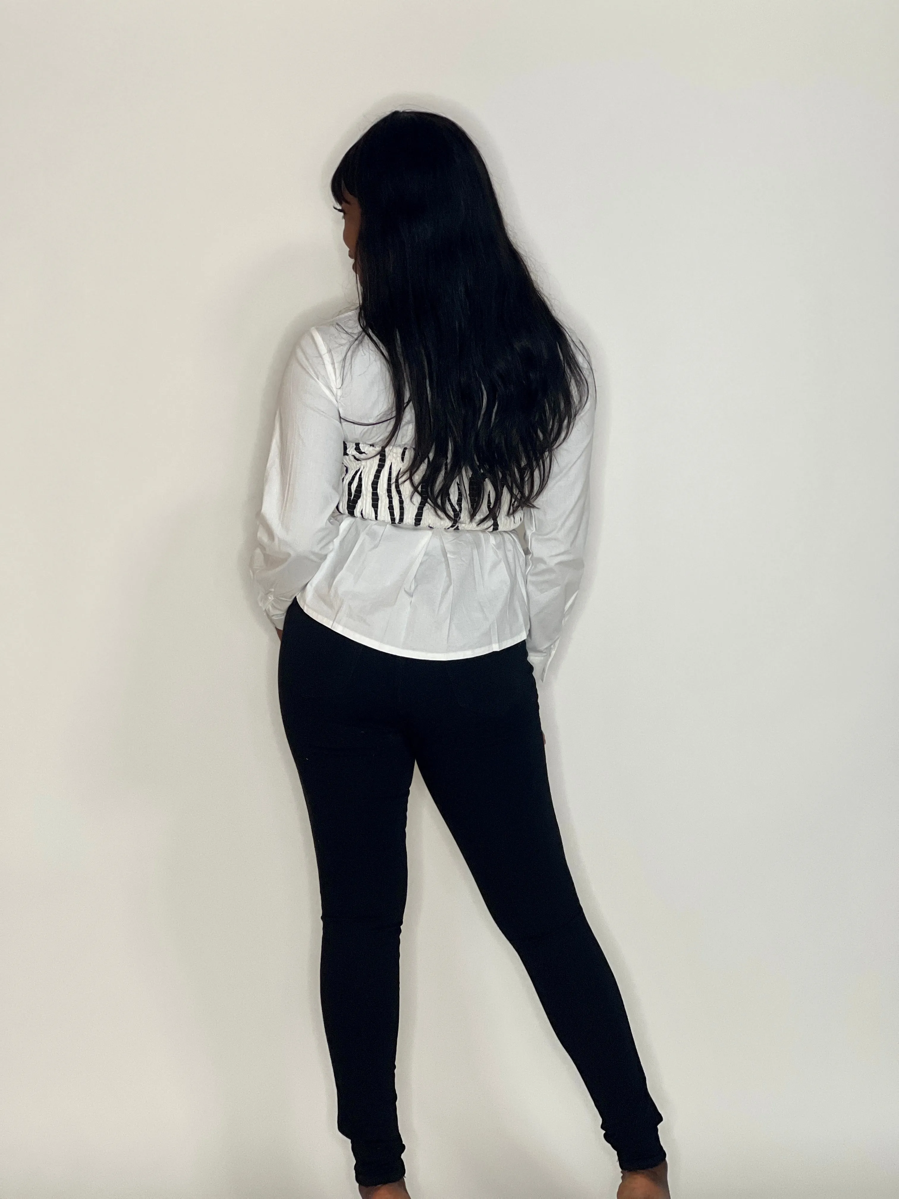 Atalanta High Waist Stretch Skinny Jeans (Black)
