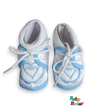 Baby Boy / Girl Sneaker Shoes In Heart Print Sky Blue Color