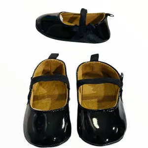 Baby Girl Leather Shoes In Black Color