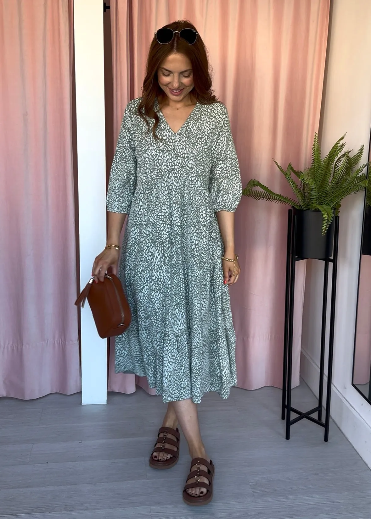 Betsy Midi Dress - Khaki