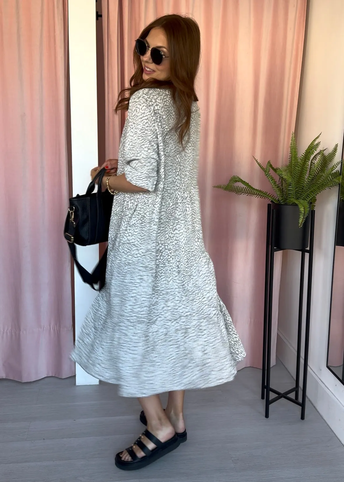 Betsy Midi Dress - Taupe