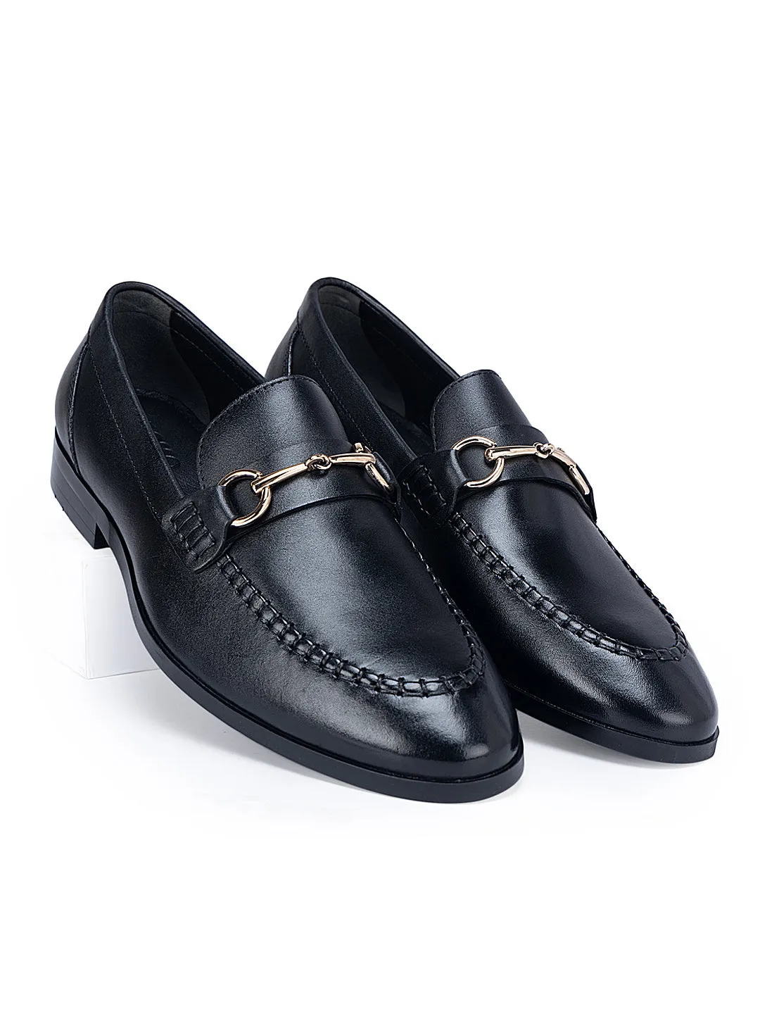 Black Embellished Loafers