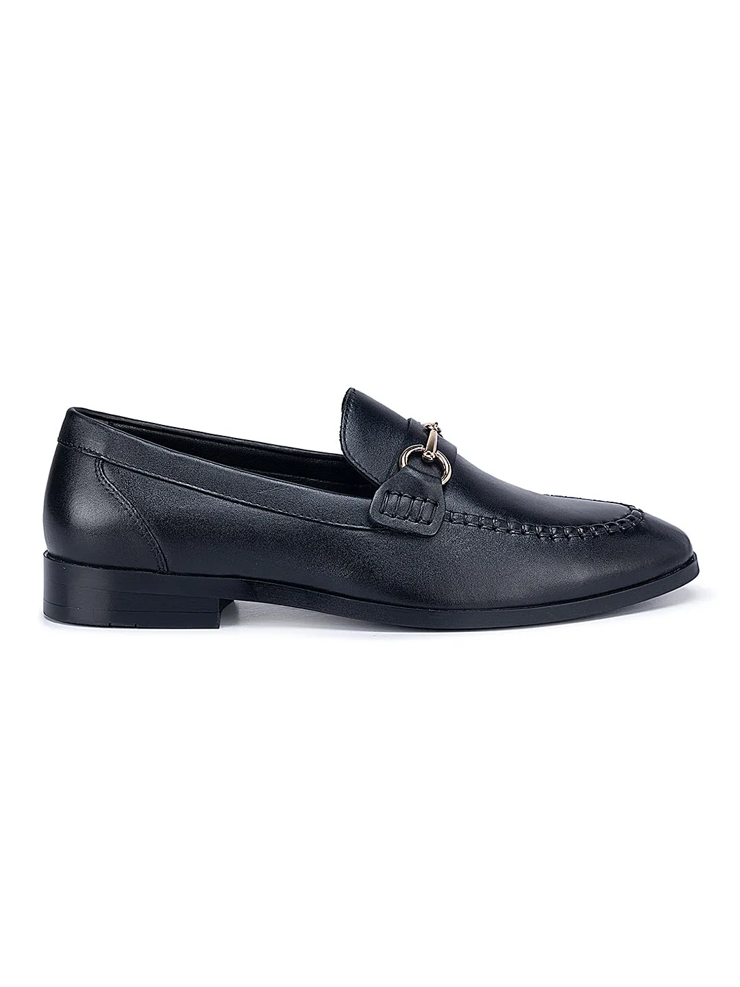 Black Embellished Loafers