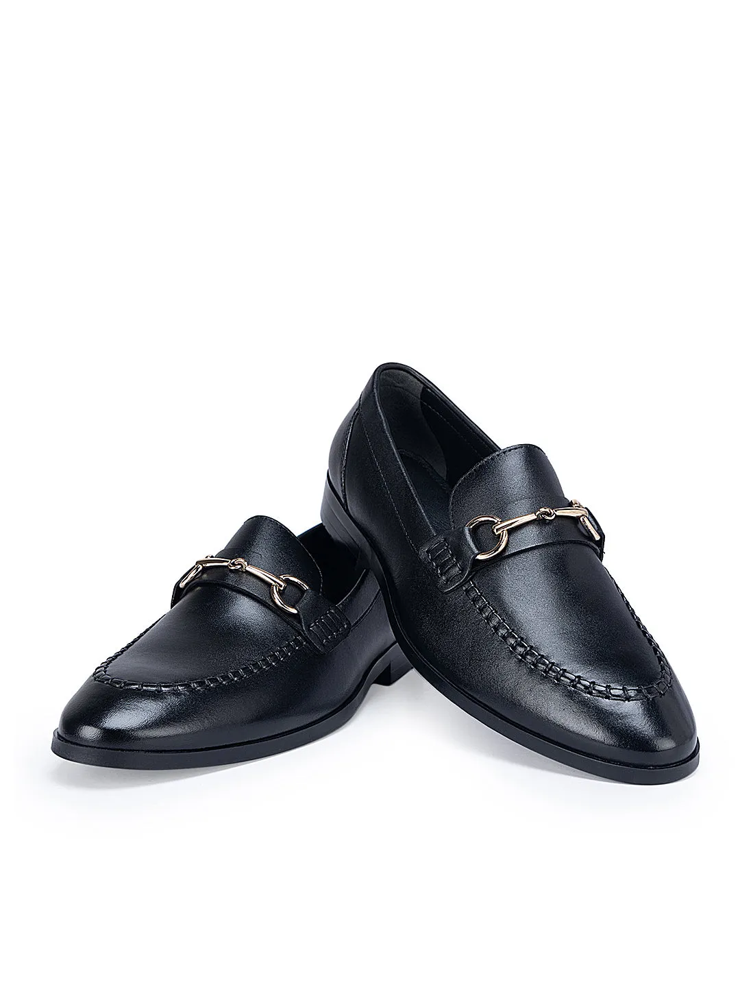 Black Embellished Loafers