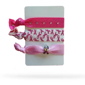 Breast Cancer Awareness Pack of 3 Hair Ties