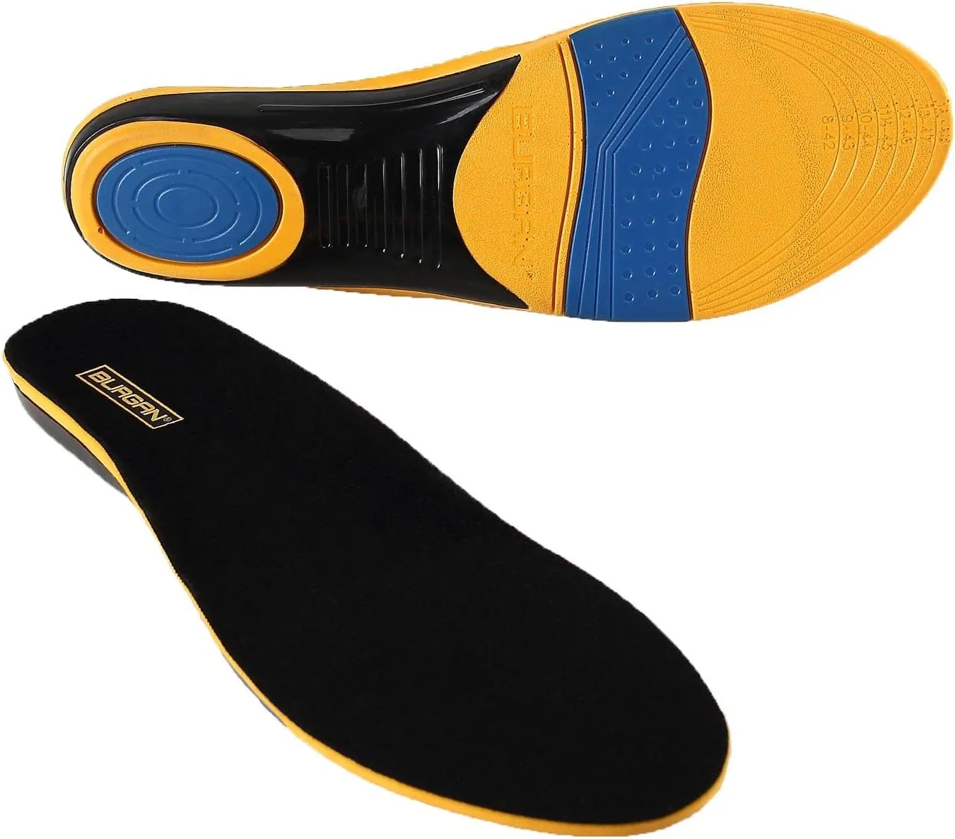 BURGAN Full Length Orthotic Replacement Insoles with Odor Fighting Feature for Men and Women (Active Work, Small (US 3-8))