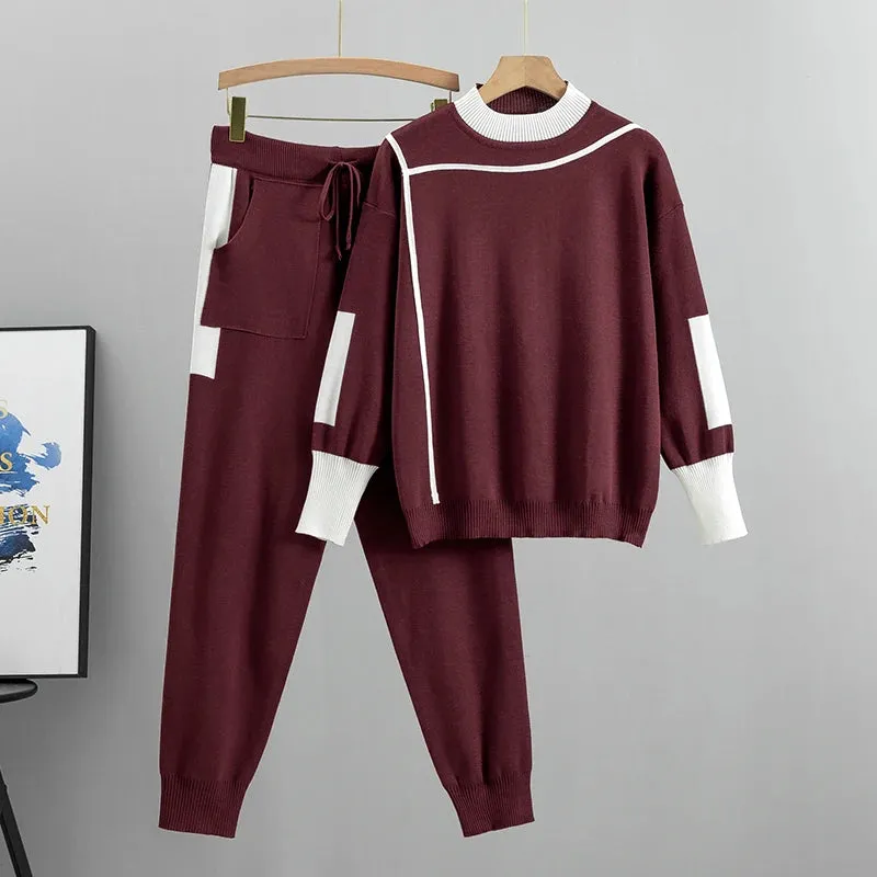 Casual Knit Co-ord Set-Two-Piece Loungewear