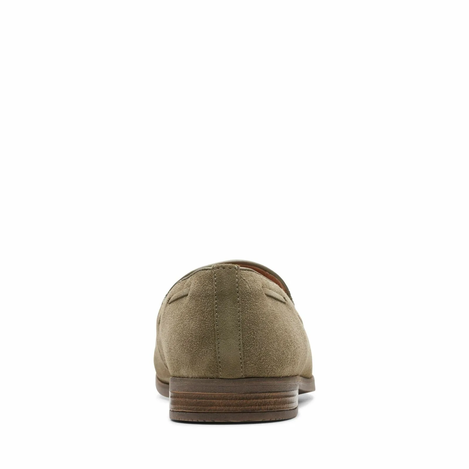 Clarks Mens Citistride Slip Olive Suede Shoes