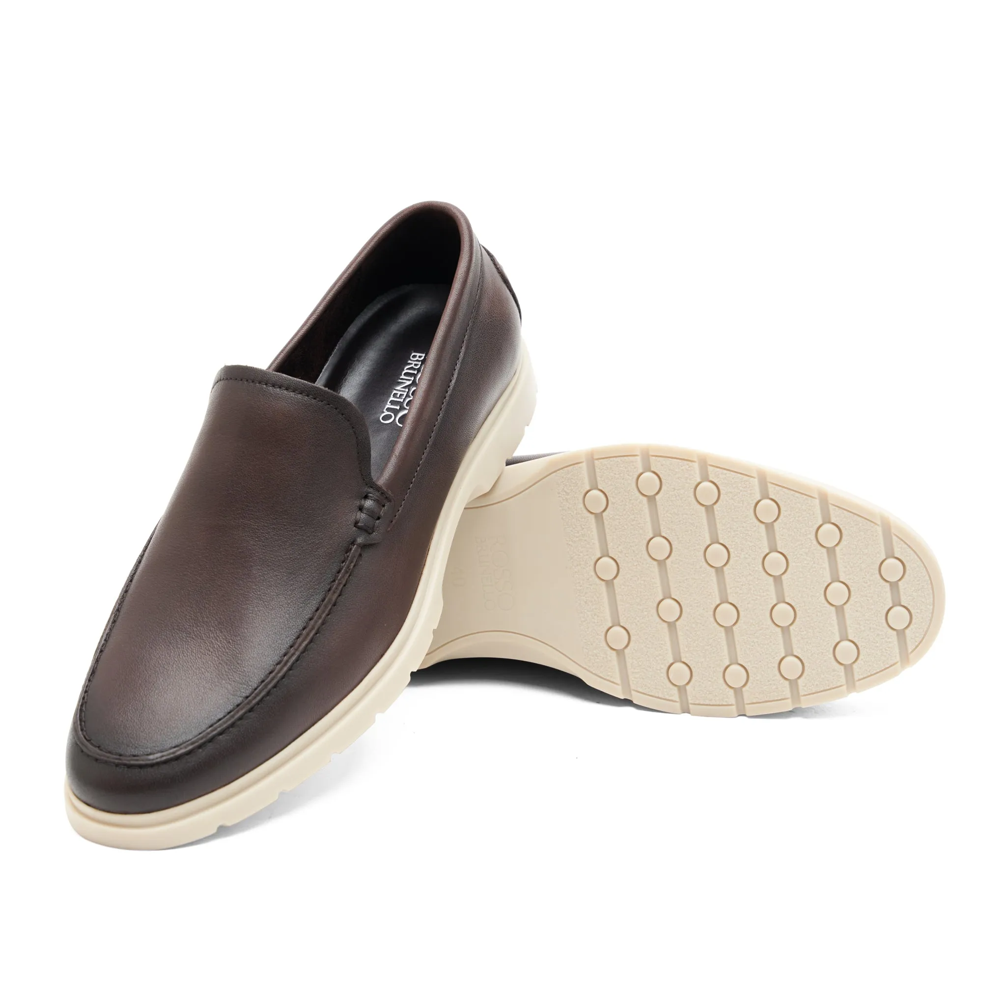 Coffee Leather Moccasins
