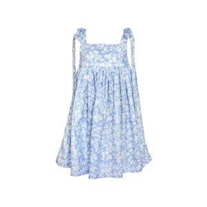 Cotton Dress with Ties Mimi, Blue