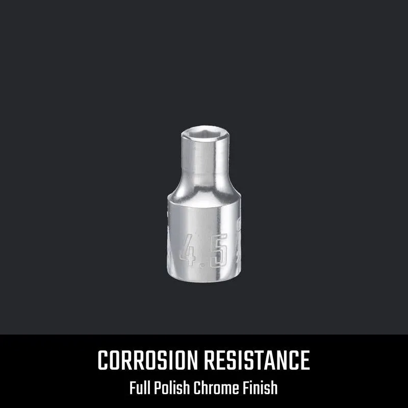 Craftsman 4-1/2 mm X 1/4 in. drive Metric 6 Point Shallow Socket 1 pc