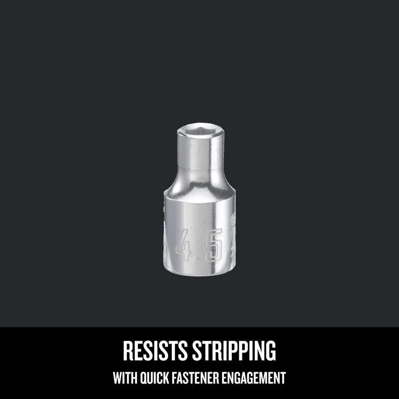 Craftsman 4-1/2 mm X 1/4 in. drive Metric 6 Point Shallow Socket 1 pc