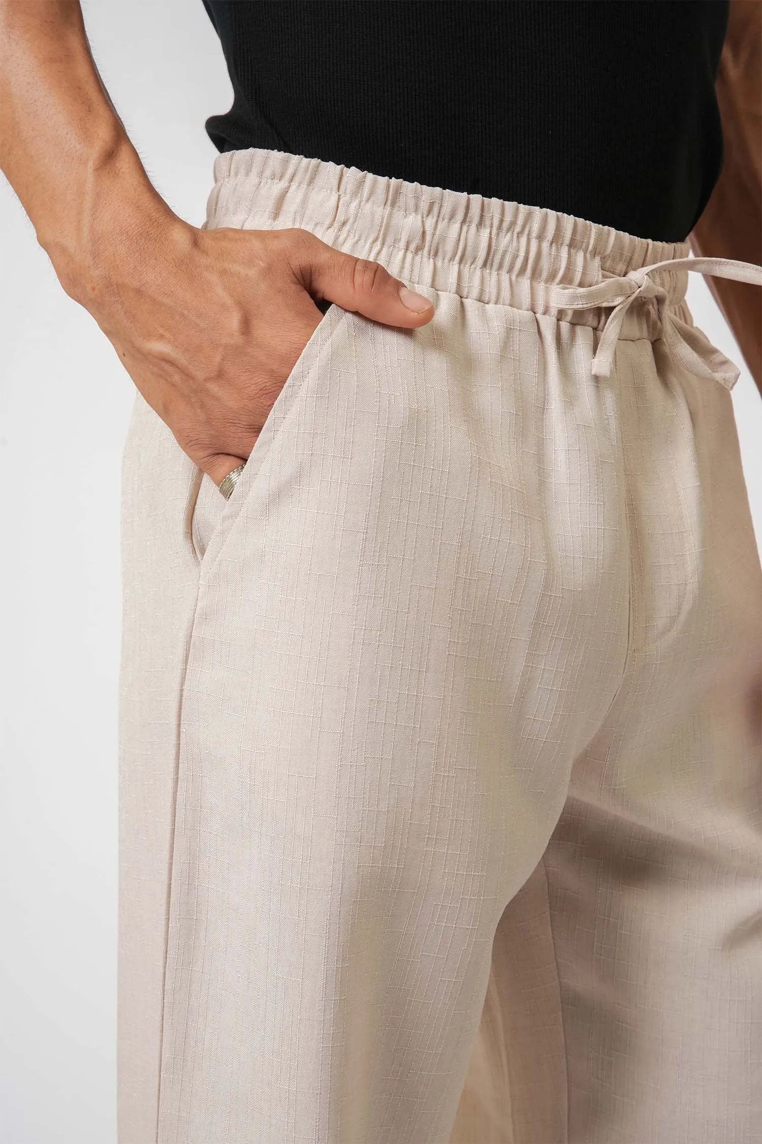 Cream Straight-Fit Pyjama