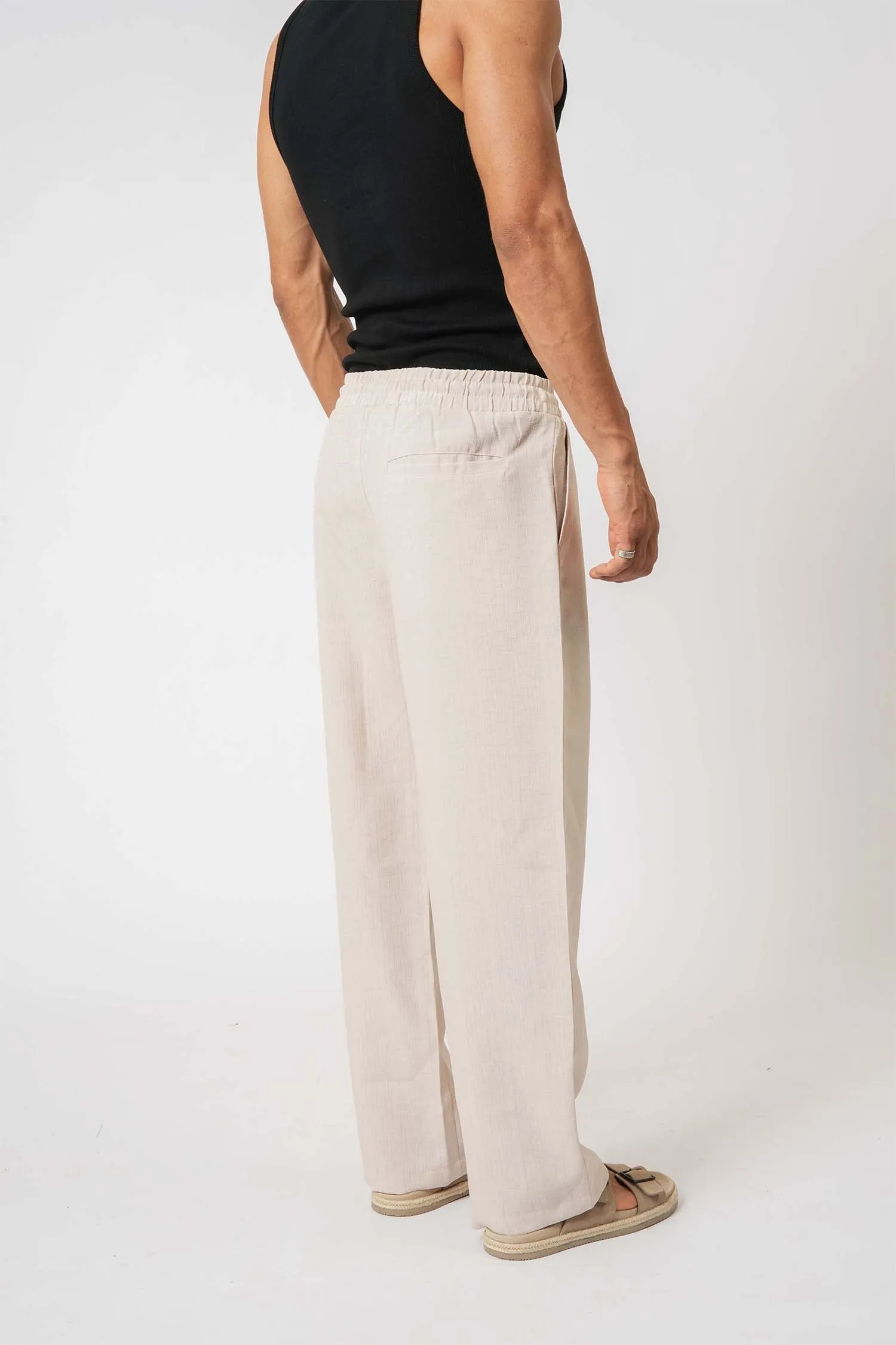 Cream Straight-Fit Pyjama