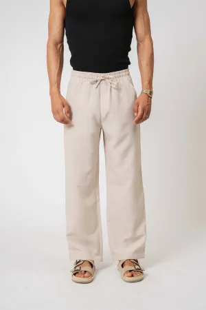 Cream Straight-Fit Pyjama