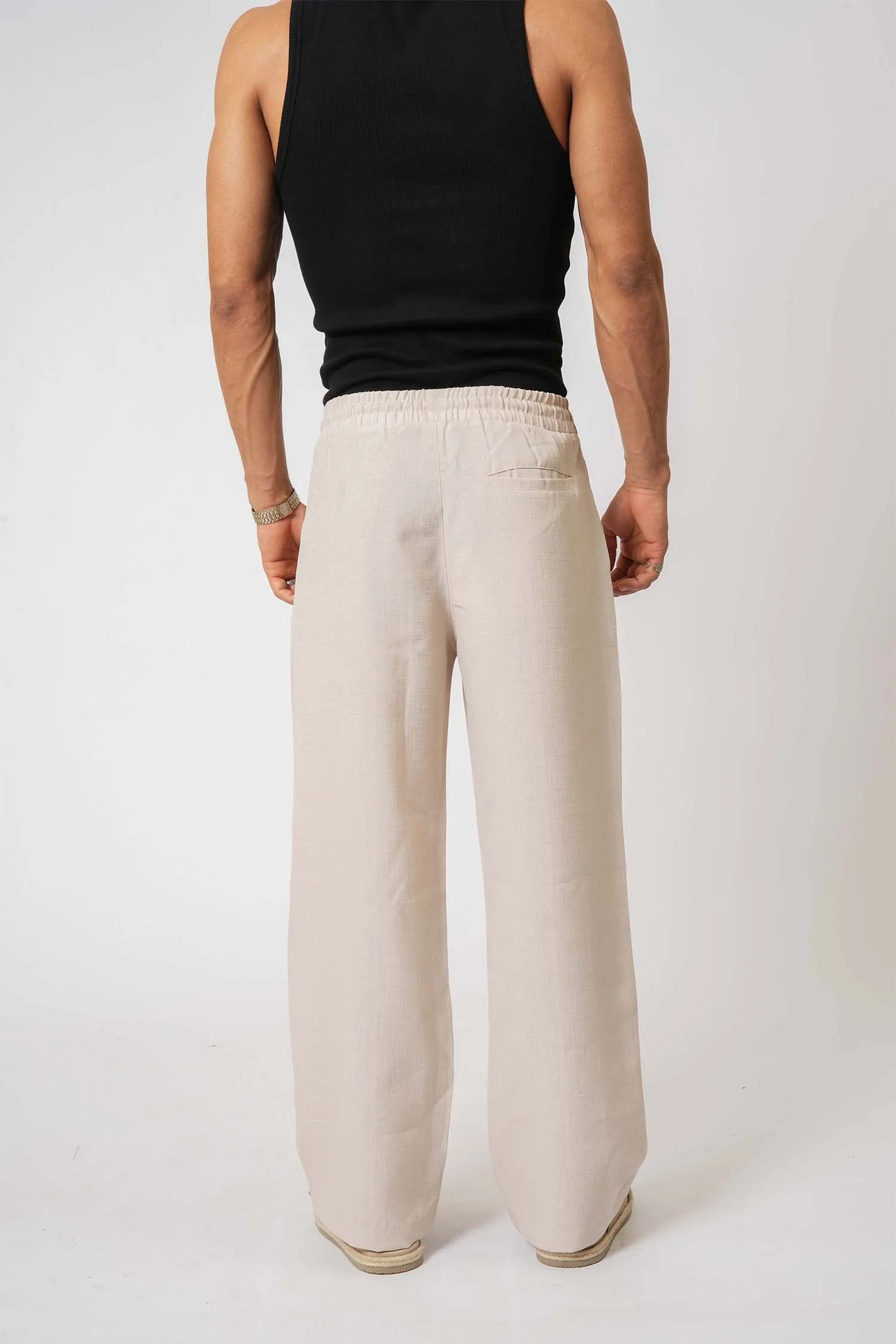 Cream Straight-Fit Pyjama