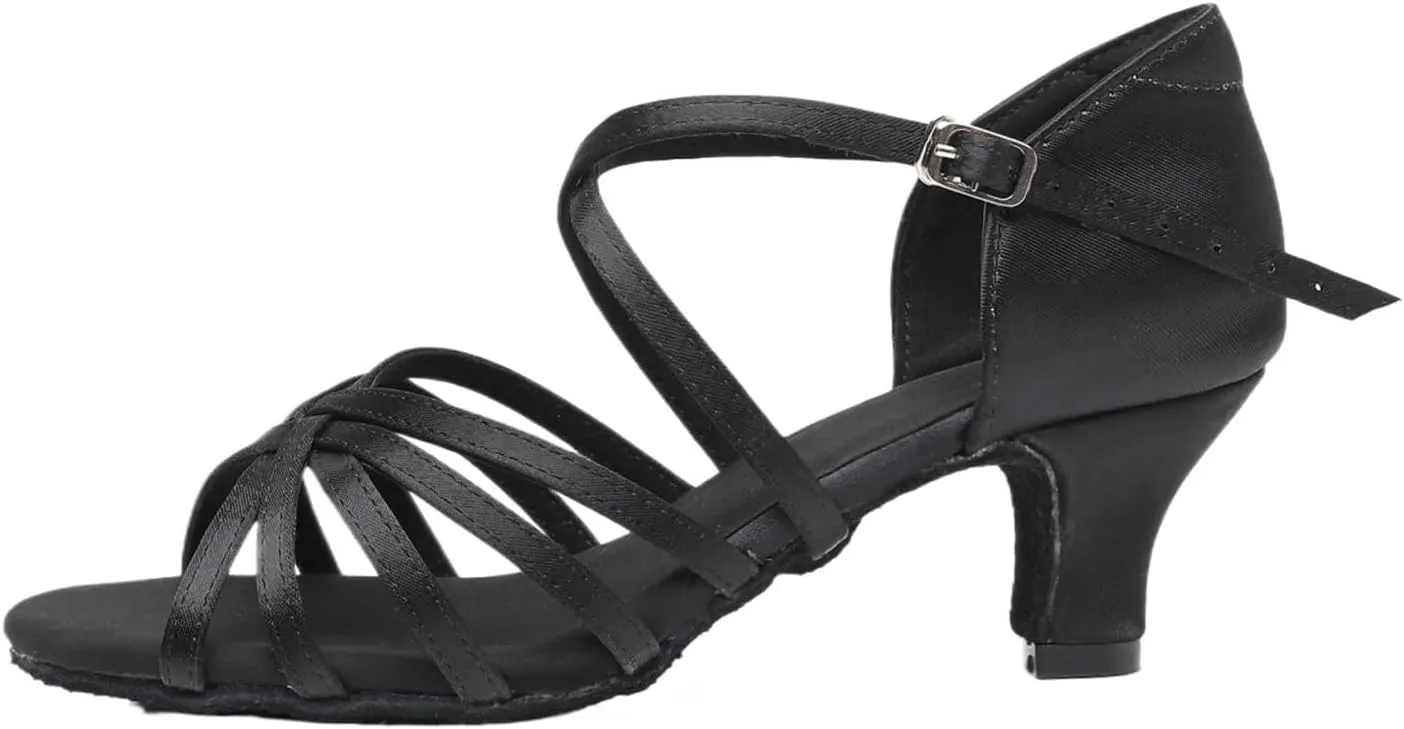 Dancing Shoes for Woman Ladies Soft Suede Sole Ballroom Jazz Dancing Sandals Woman Latin Dance Shoes Indoor Practice Shoes(Black 5cm,42)