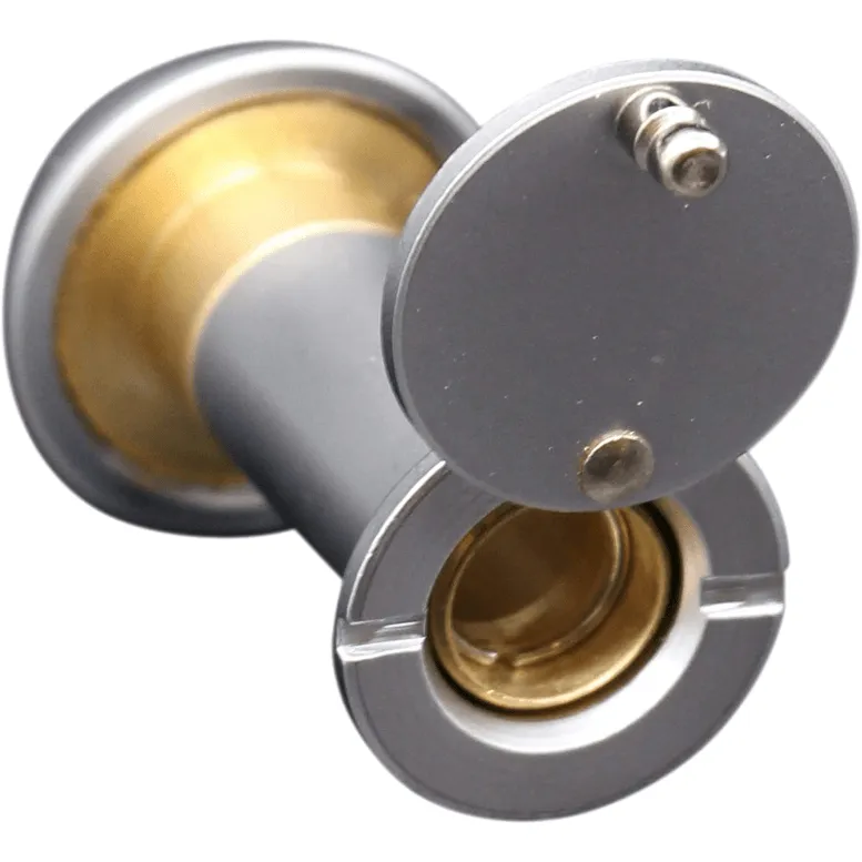 Door Viewer 200 Degree Glass Lens - 14mm Dia. - THICK 50-75mm Doors -  Polished Chrome