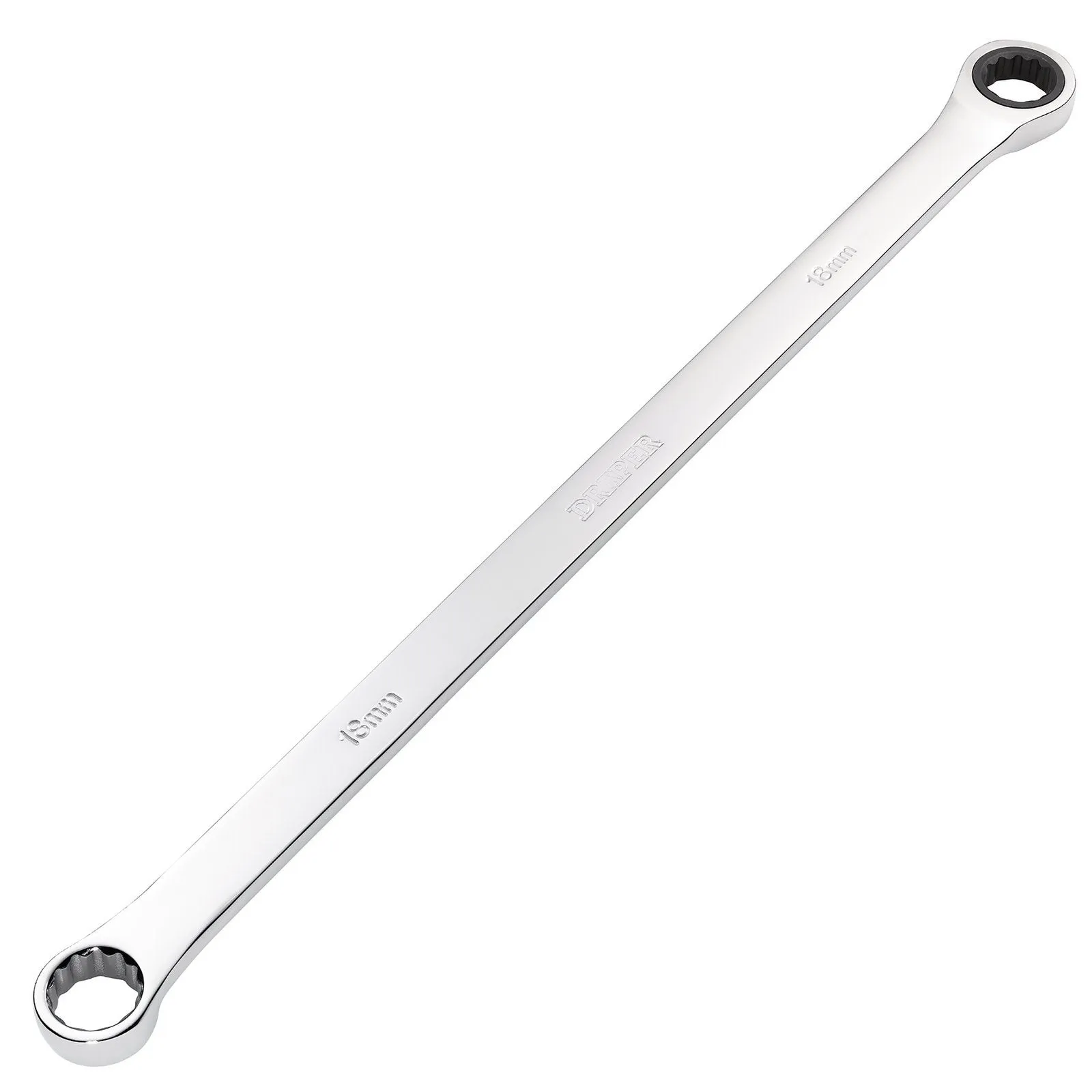 Draper Hi-Torq® Metric Extra-Long Double Ring Ratchet Spanner, 18mm - 8231BSXLMM
