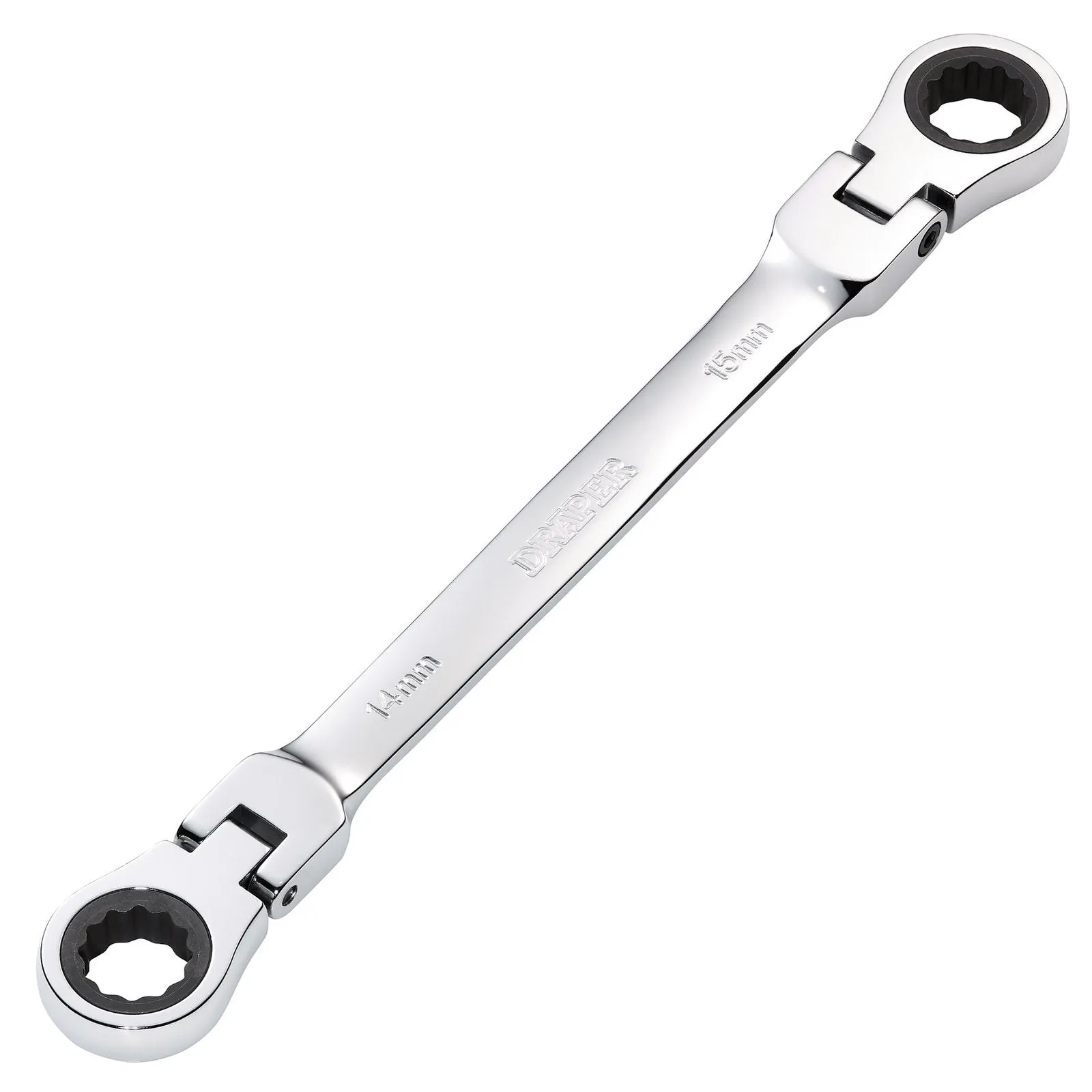 Draper Hi-Torq® Metric Flexible Head Double Ring Ratchet Spanner, 14 X 15mm - 8231FBSMM