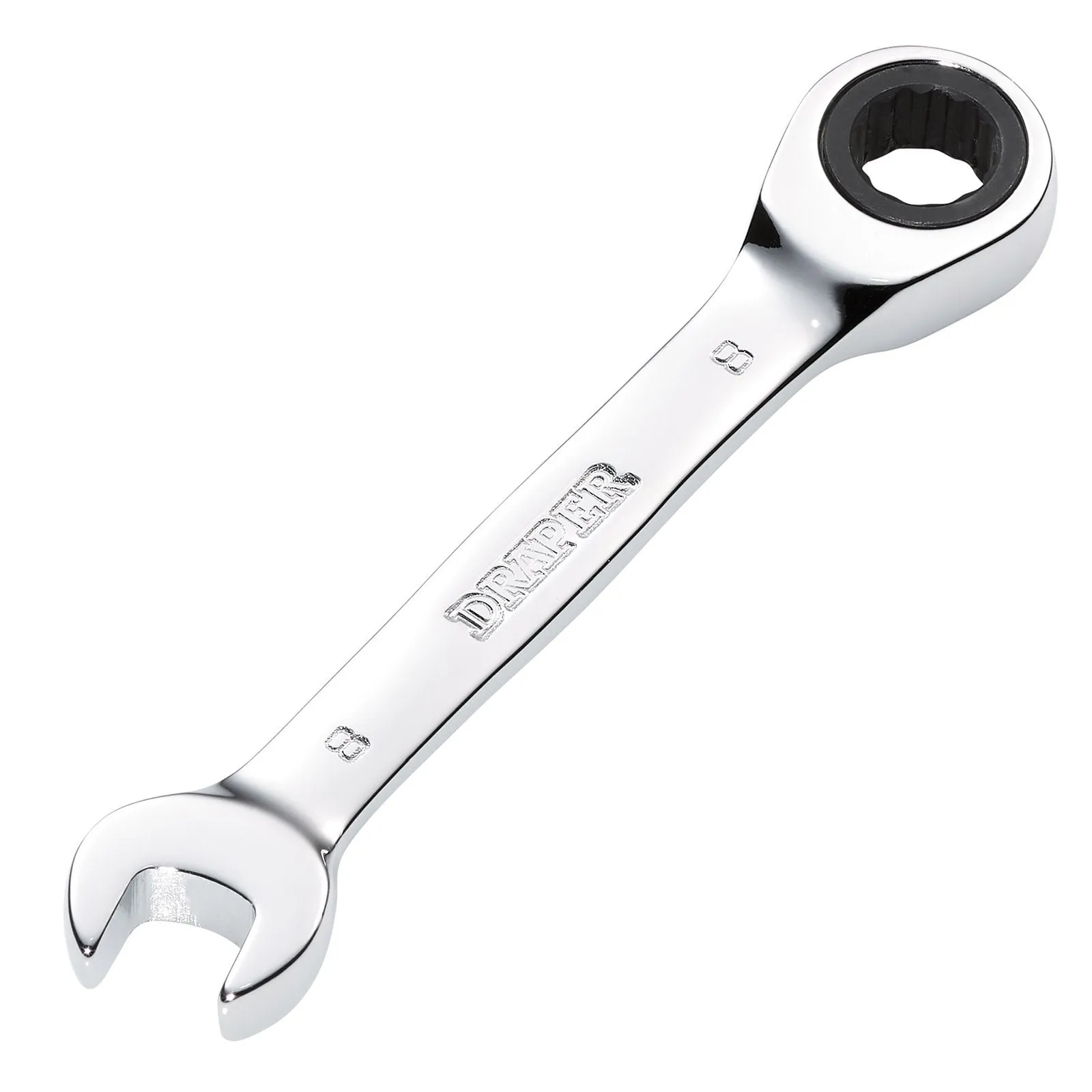 Draper Hi-Torq® Metric Stubby Ratchet Combination Spanner, 8mm - 8230MMS