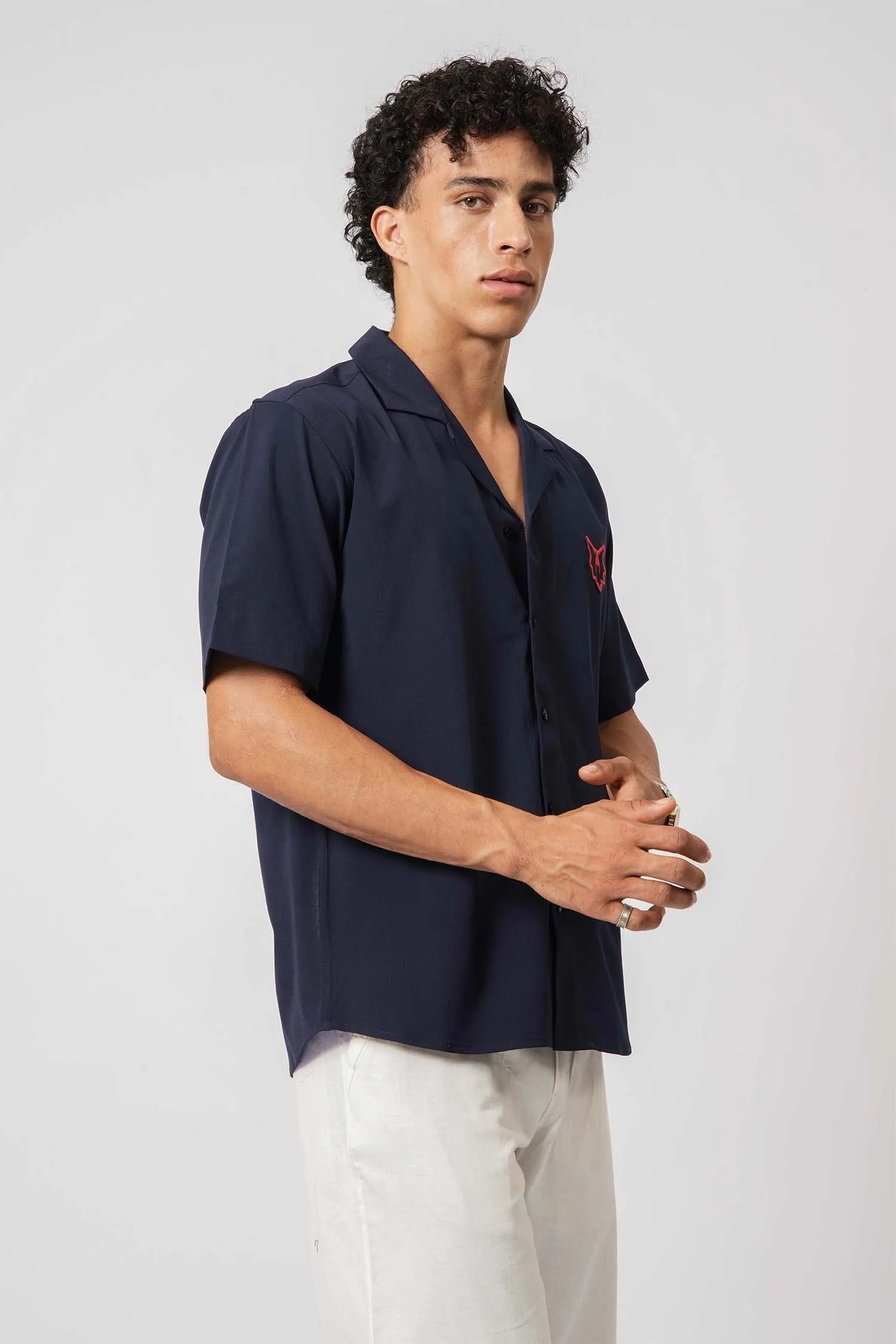 Embroidered Wolf Ripstop Shirt