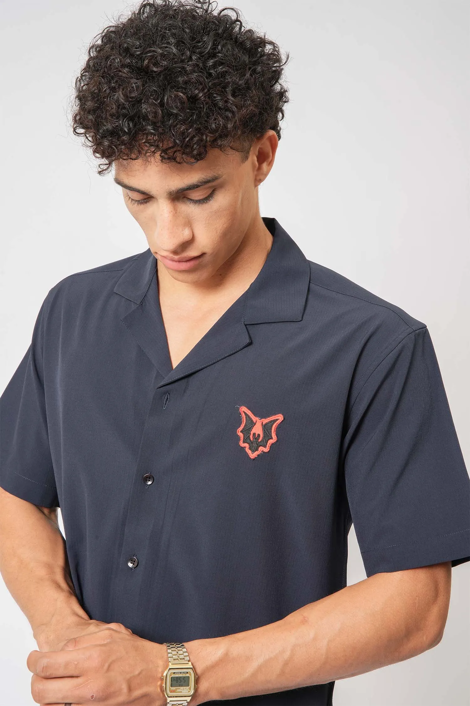 Embroidered Wolf Ripstop Shirt