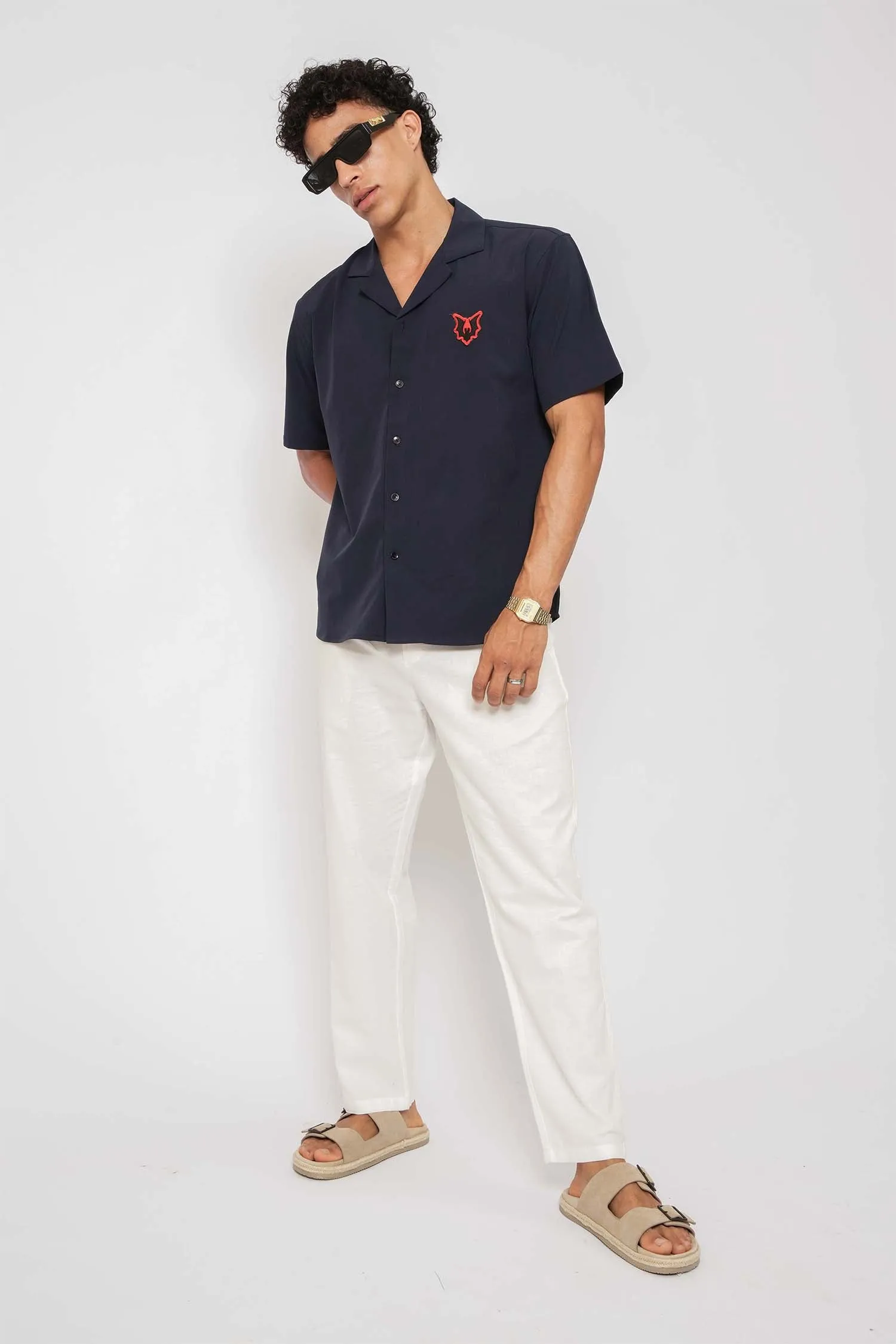Embroidered Wolf Ripstop Shirt