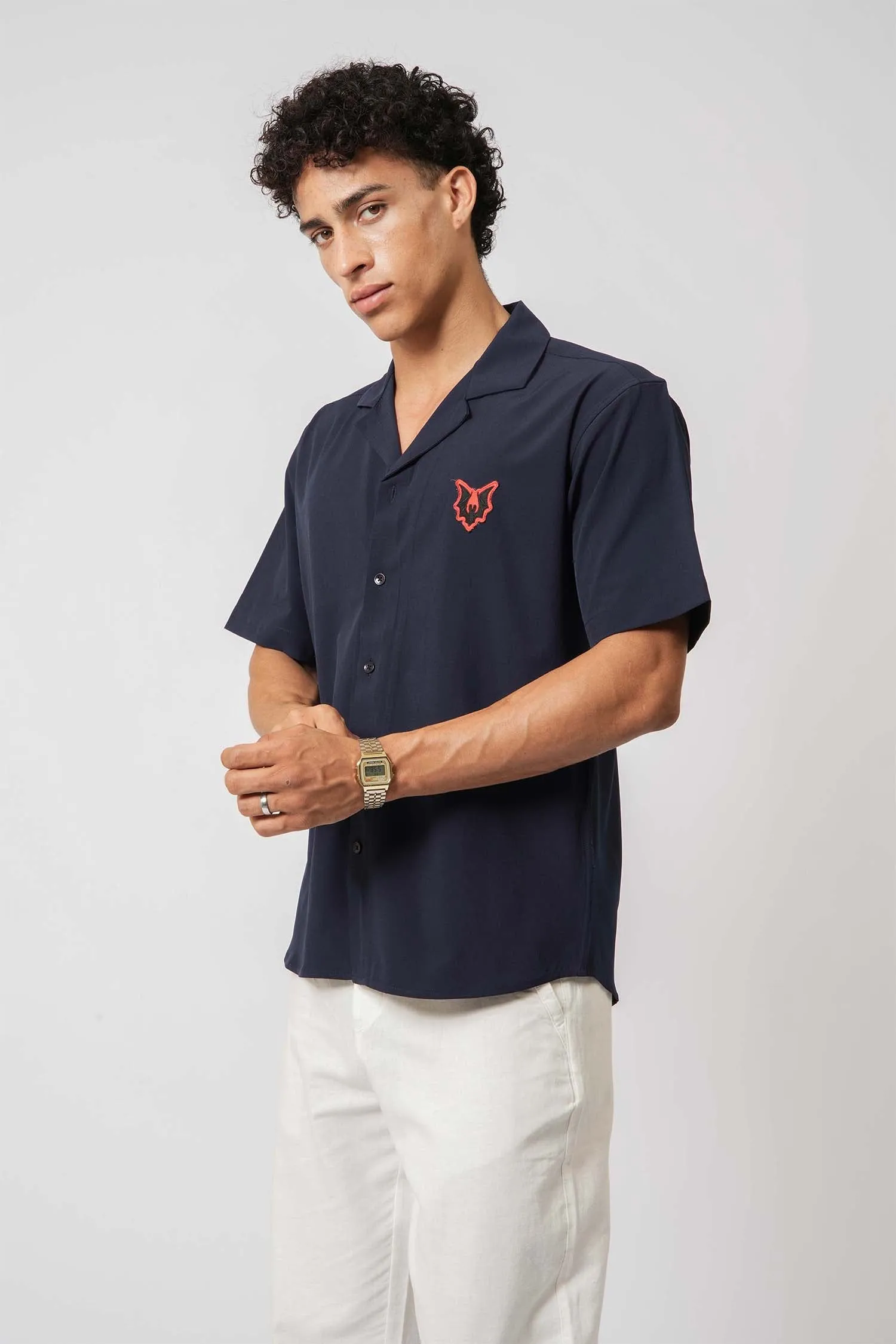 Embroidered Wolf Ripstop Shirt