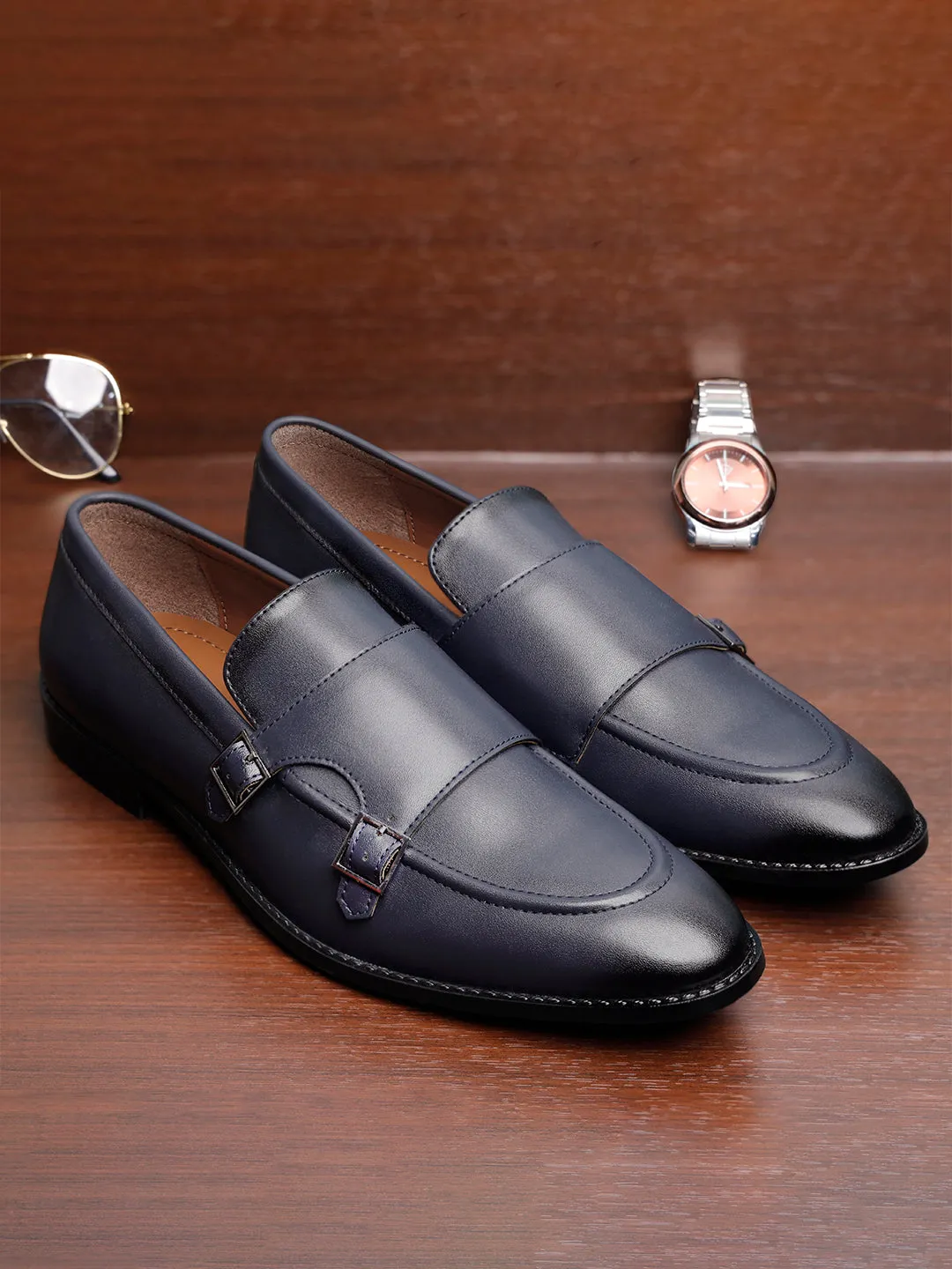 Federal Blue Handcrafted Slipon Style Comfortable Monks