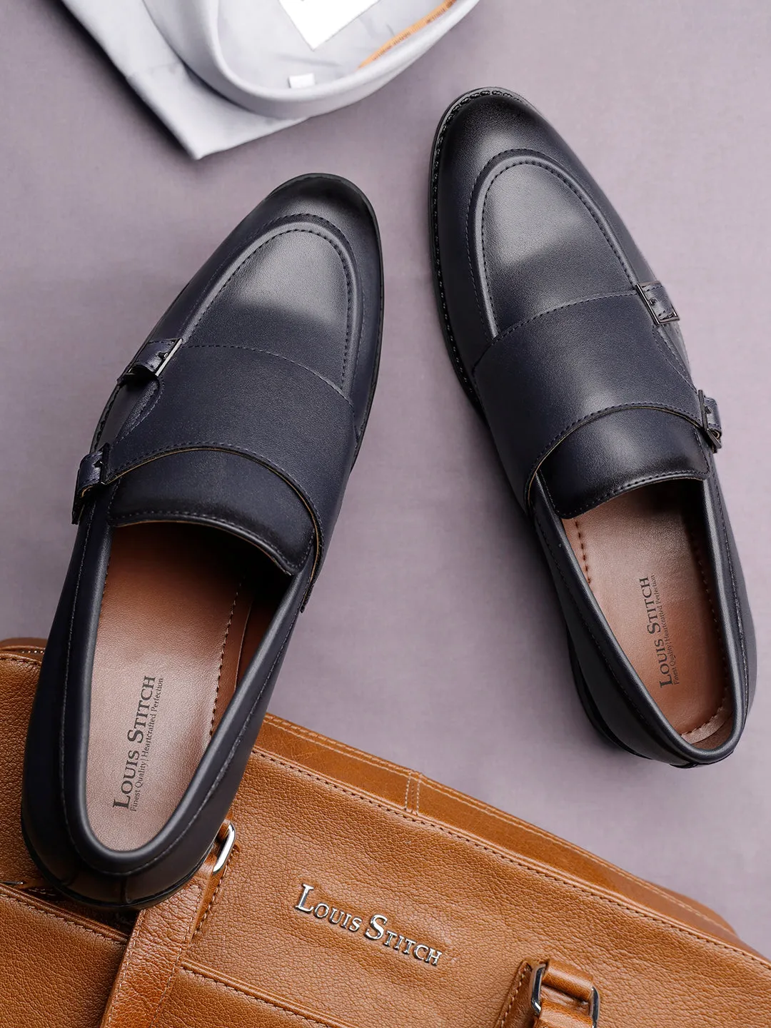 Federal Blue Handcrafted Slipon Style Comfortable Monks