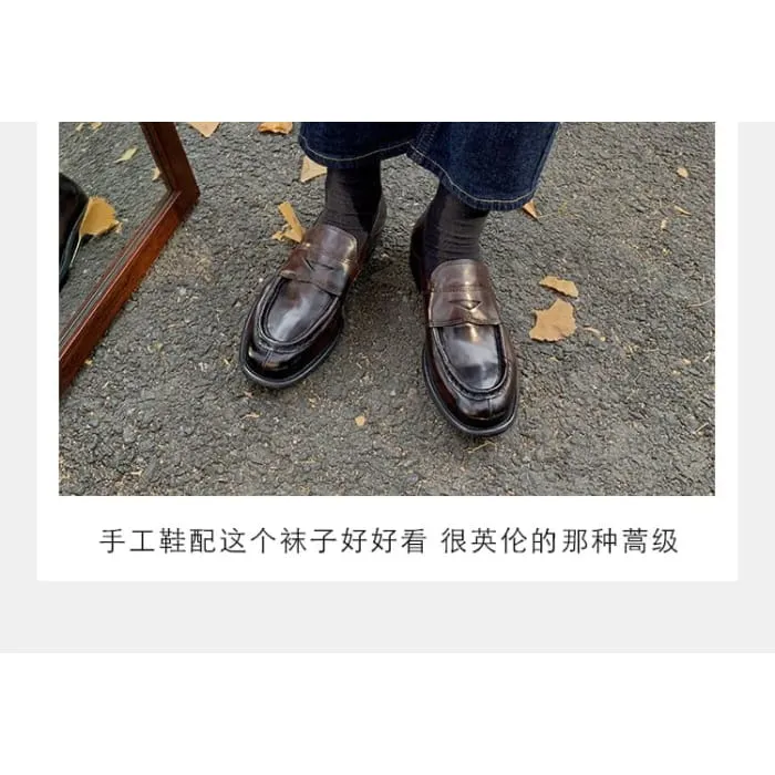 Genuine Leather Plain Loafers