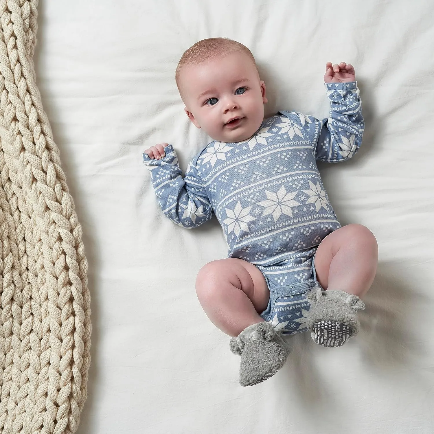 Gerber Unisex-Baby Fleece Lined Non Skid Soft Slipper Booties with Ears