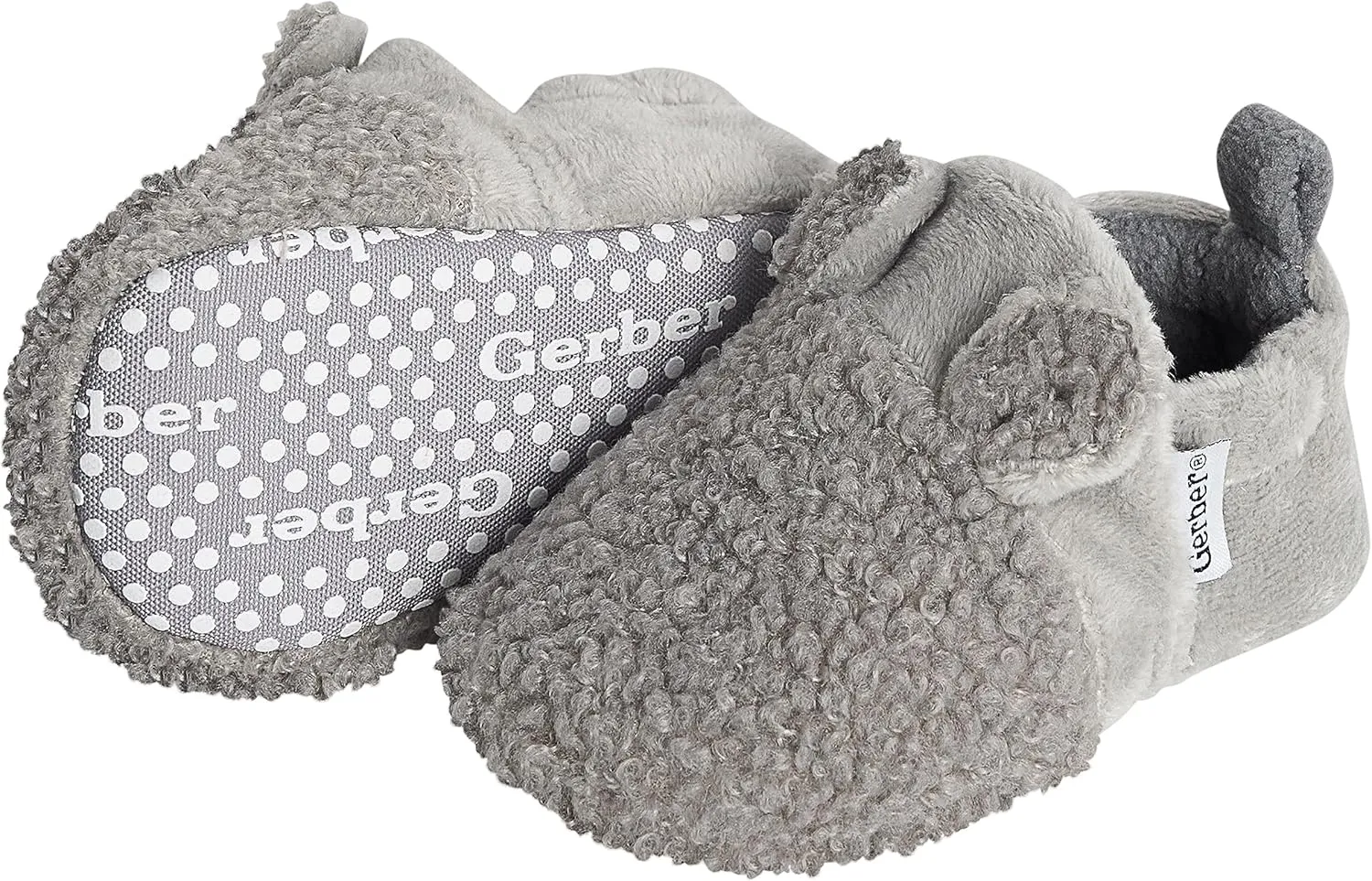 Gerber Unisex-Baby Fleece Lined Non Skid Soft Slipper Booties with Ears
