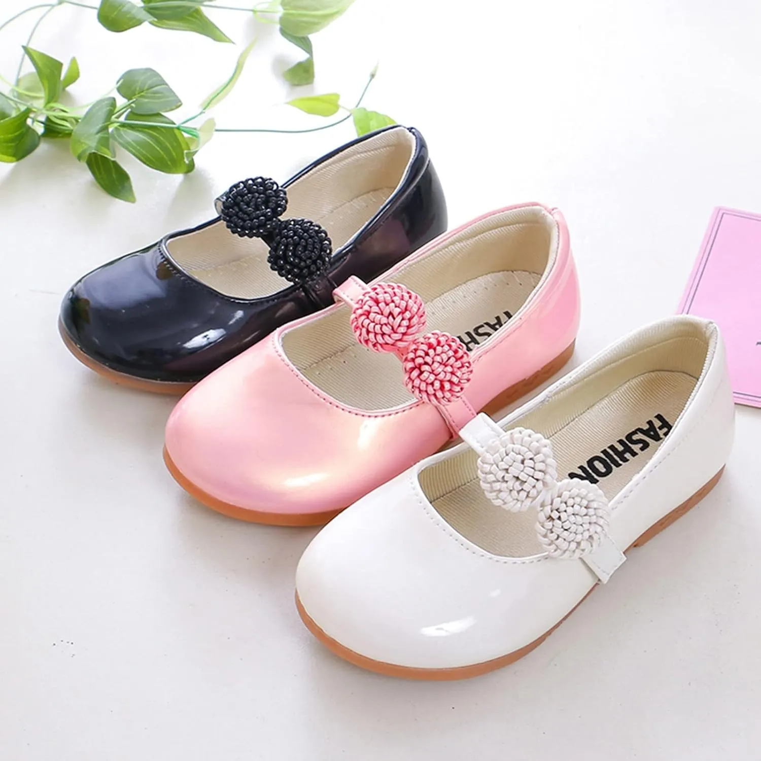 Girls Dress Shoes, Mary Jane Shoes for Girls, Wedding Party Flower Girl School Uniform Shoes Ballet Flats