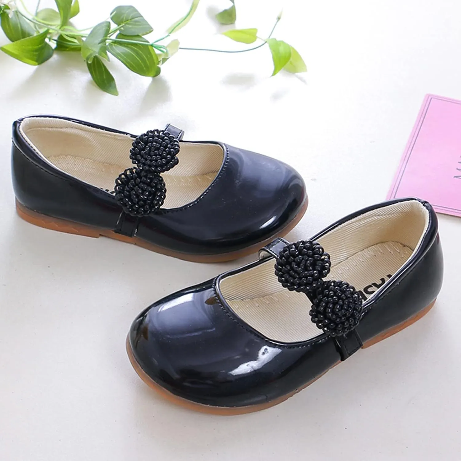 Girls Dress Shoes, Mary Jane Shoes for Girls, Wedding Party Flower Girl School Uniform Shoes Ballet Flats