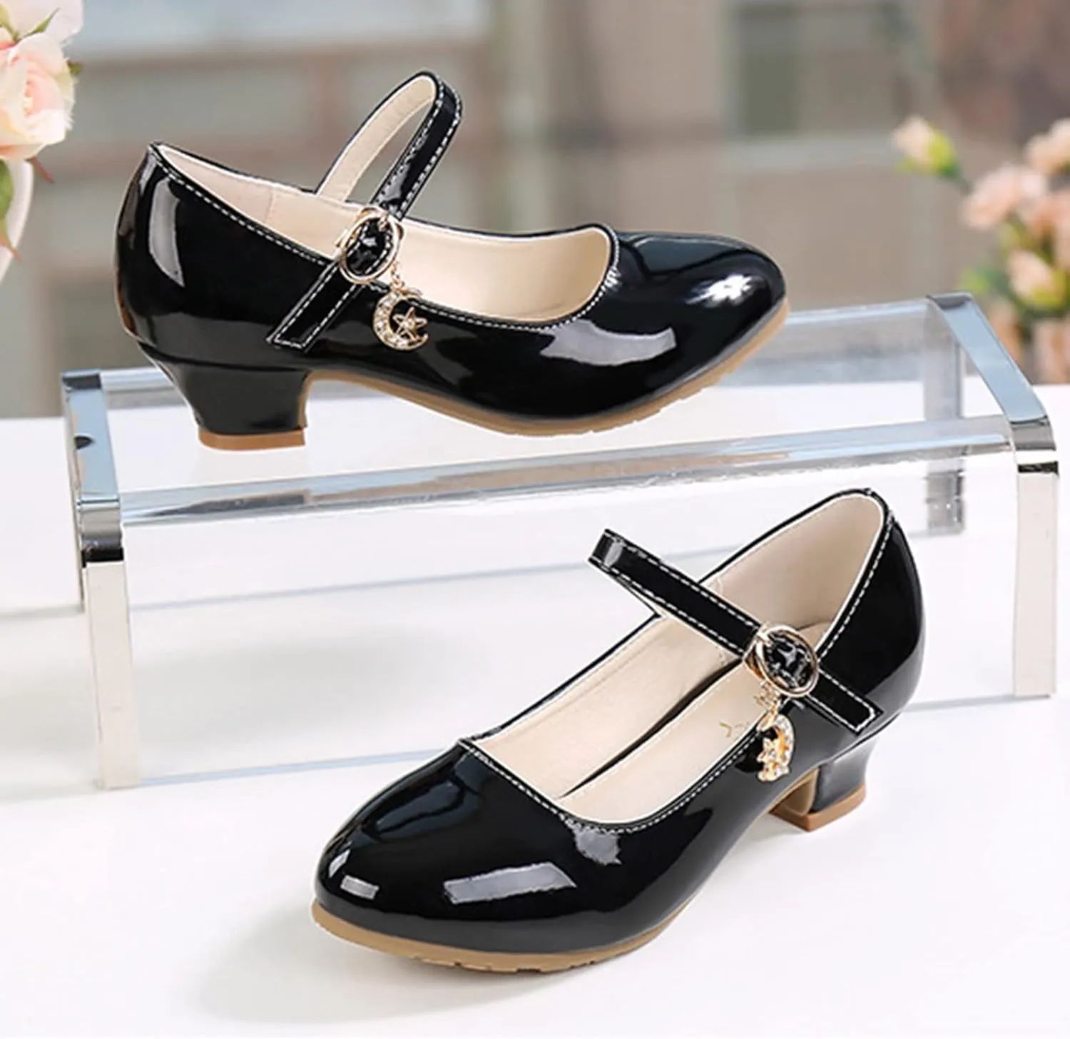 Girls Mary Jane Dress Shoes Flower Girl Wedding School Uniform Low Heels Toddler Little Kids Pump Shoes Mary Jane Shoes