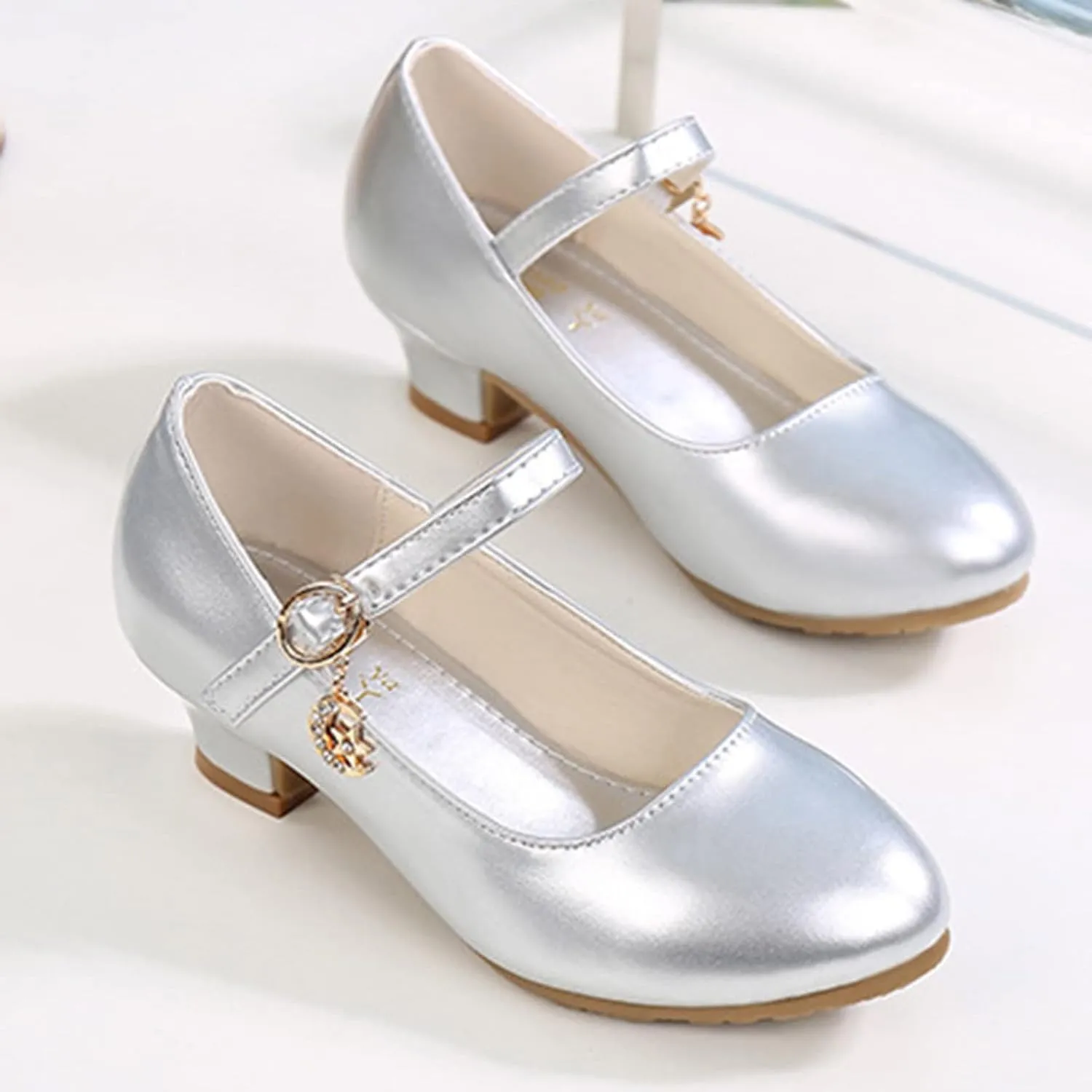 Girls Mary Jane Dress Shoes Flower Girl Wedding School Uniform Low Heels Toddler Little Kids Pump Shoes