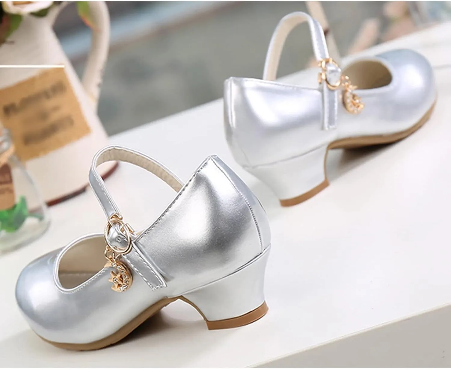 Girls Mary Jane Dress Shoes Flower Girl Wedding School Uniform Low Heels Toddler Little Kids Pump Shoes
